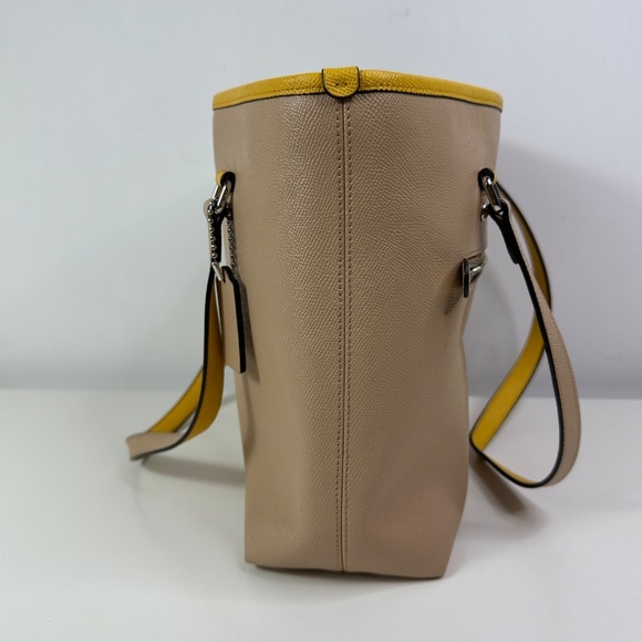 Coach Tan and Yellow Women's Tote Bag - Picture 5 of 13